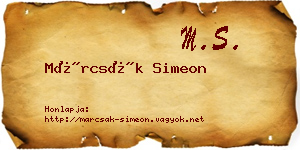 Márcsák Simeon névjegykártya